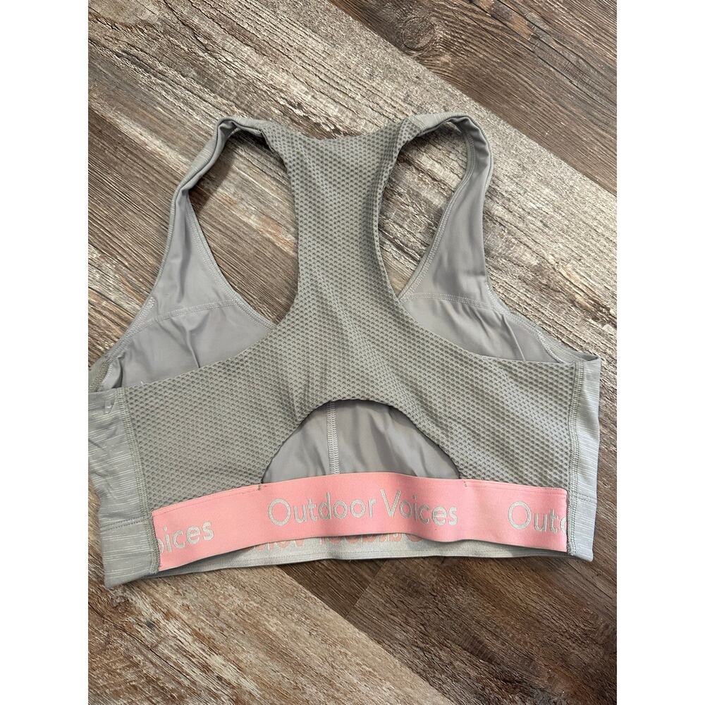 Outdoor Voices gray & pink racerback sports bra in size Medium